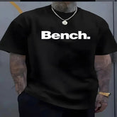 Men's Summer 100% Cotton High Quality Fashionable Casual Sports Loose Bench Printed Round Neck Short Sleeve T-shirt Top